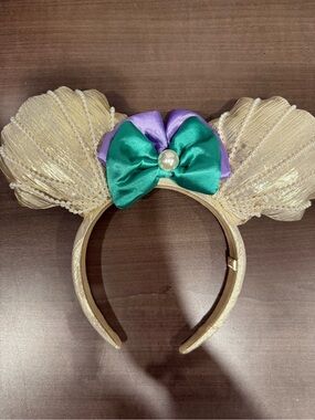 Gold Headband with Green and Purple Bow